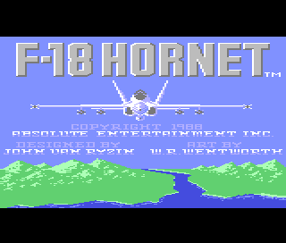 F-18 Hornet title screen for Atari 7800